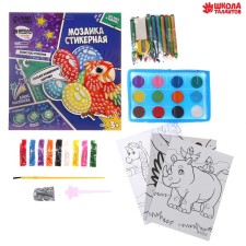 Set for creativity: a set for drawing and mosaic sticker 