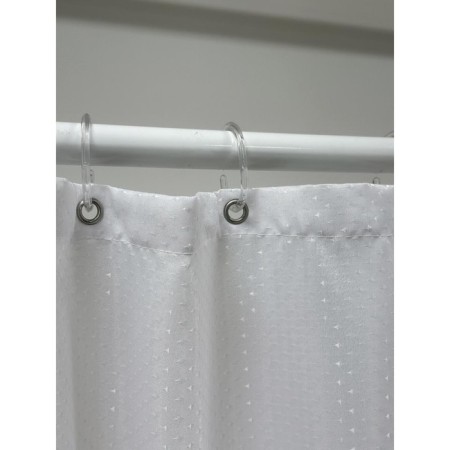 Bath curtains with Joy Home rings "Jacquard Stars", 180x200 cm, white-1