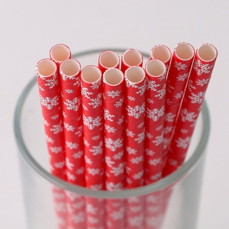 Pipe for cocktail "Snowflakes", set of 12 pcs.-4