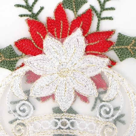 Ethel Poinsettia path with embroidery, 40 x 85 ± 5 cm, p/e-5