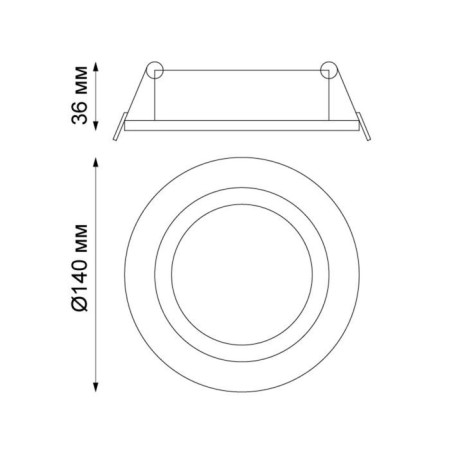 LED LED STERN, 15 W, 3000K, LED, white color, D = 115mm-1