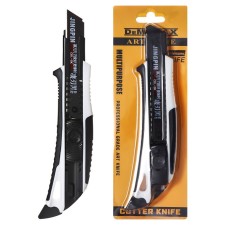 Chancellery knife, 18 mm, white, black blade