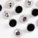 A button on the leg, d = 10 mm, the color is black/silver