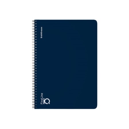 Notebook B5 100 sheets, a cage on a spiral, Erichkrause, "IQ fineline classic" Plastic cover blue