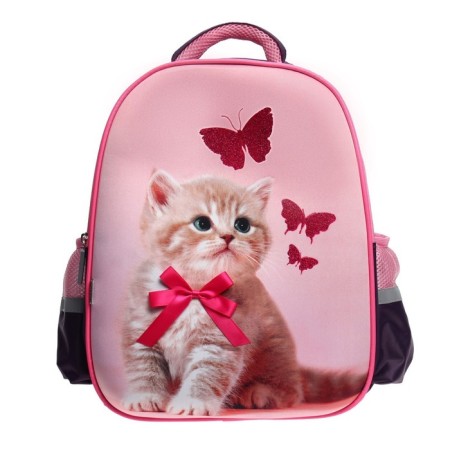 Frame backpack Calligrata, 39x30x14 cm, "cat with a bow", for a girl-6