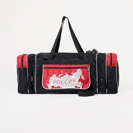 Sports bag with lightning with an increase, 3 outer pockets, black/red color-3