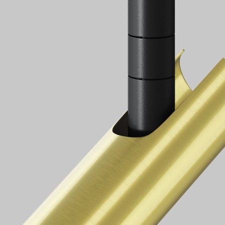 Suspended Technical P141RS-L125-6W3K-BBS, LED, 6 W, 30x30x651 mm, 270 lm, 3000K, black, brass-7