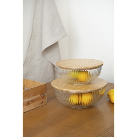 Liberty Jones Harmy, glass, bamboo cover, 2 l-5