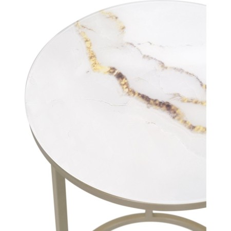 Iberis Round, Metal, White/Gold 40x40x56 cm coffee table-2