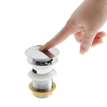 Bottom valve ZEIN BP2, 1 1/4 ", large button, with overflow, for a shell, chrome-12