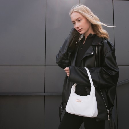 Female bag 25*7*13.5 departure with a zipper, white-7