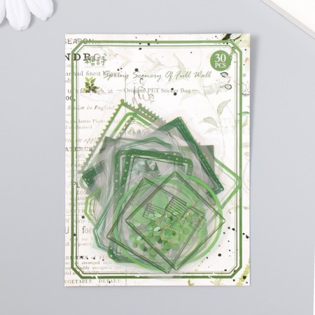 Stickers for creativity "Tags - green leaves" set of 30 pcs 0.2x8x11 cm-3