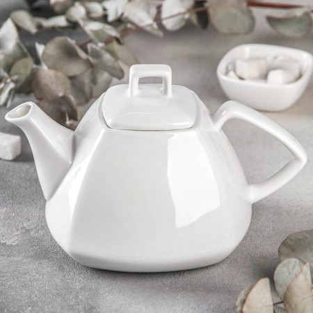 Teapot porcelain blanket wilmax ilona, ​​1.05 l, white color