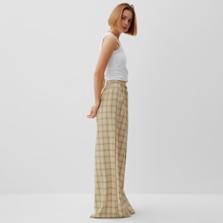 Women's pants Minaku: Casual Collection, Beige Cage color, size 44-2
