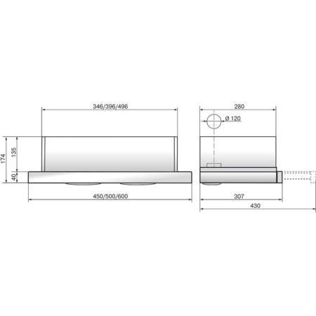 Elikor Exposure "Integra" Glass 50N-400-B2D, built-in, 400 m3/h, 2 speeds, black-1