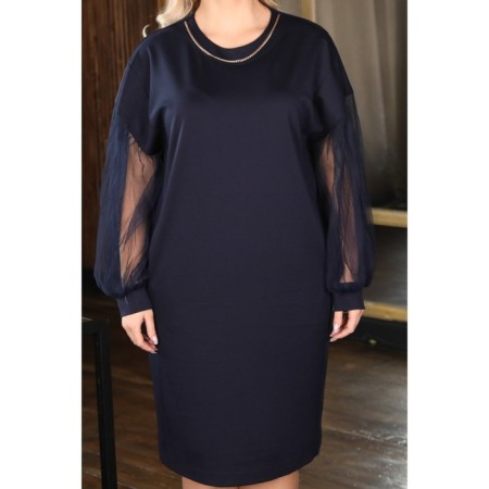 Women's dress, size 62, blue color-12
