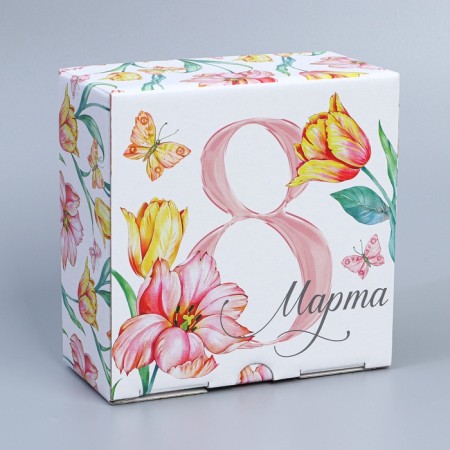 Box Gift team, packaging, “since March 8”, 15 x 15 x 7 cm-3