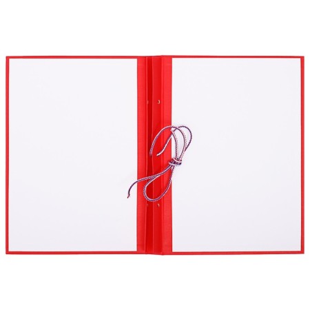 A4 course folder, boumvinyl, scallops/cassation, without paper, red color (capacity up to 300 sheets)-1