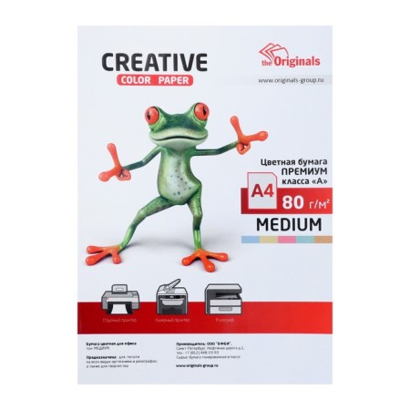 Colored paper A4, 100 sheets Creative Medium, 5 colors, 80 g/m2-3