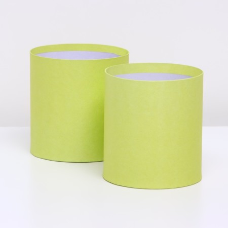 Set of round boxes 2B1, "light green", without a cover, 10 x 10 x 10.5 cm-1