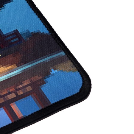 Mouse mat, 40x90x0.3 cm, overlock, pagoda pixel art-2