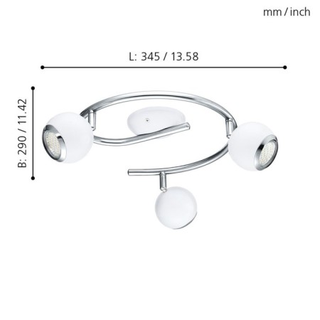 Lamp BIMEDA 3x2.5W LED white 29x29x34.5cm-1
