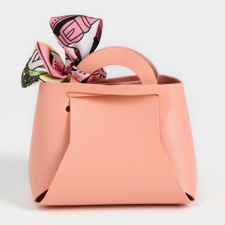 Leather gift handbag 13 x 12 x 5.5 cm pink-2
