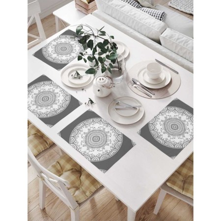 Set of napkins for setting the table "openwork circles", rectangular, size 32x46 cm, 4 pcs