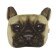 Pillow on the headrest Matech Animals Line, pug, 30 x 25 x 10 cm, brown, beige