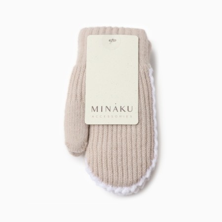 Baby mittens minku, beige color, 18 cm-3