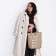 Luggage bag, external pocket, long belt, beige color