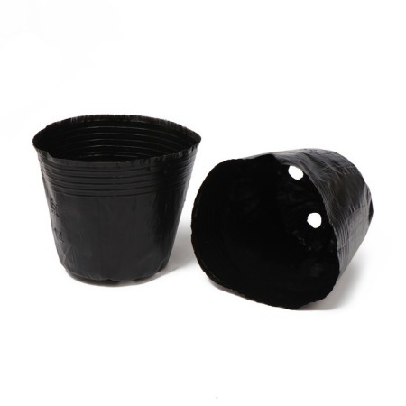 Polyethylene pots for seedlings, 1 l, 13 × 11 × 8 cm, thickness 50 μm, black, Greengo-4