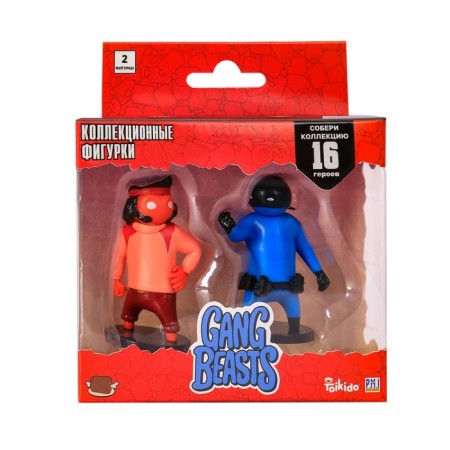 Set of Gang Beasts figures, with blue and red heroes, 2 pcs-2