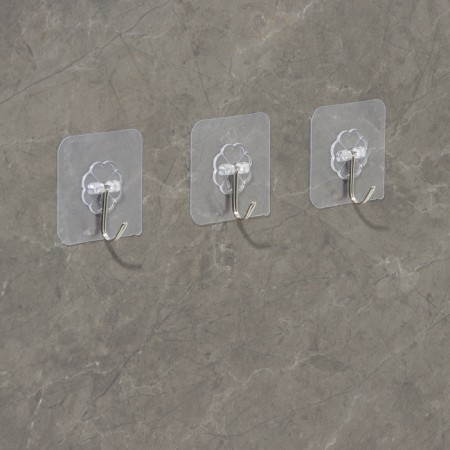 Hooks of self -adhesive dealership "Classic", 3 pcs, transparent-10