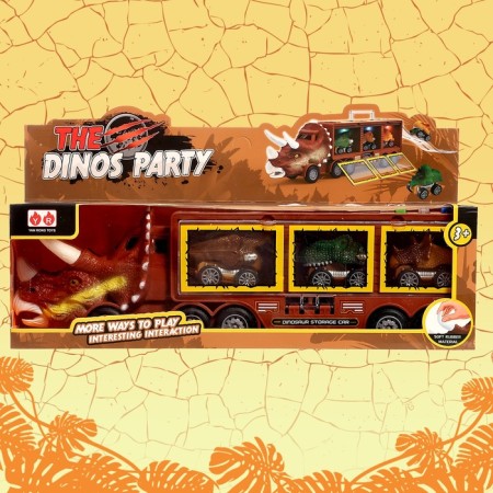 Inertial “dinosaur” truck, with 3 machines, light and sound effects-14