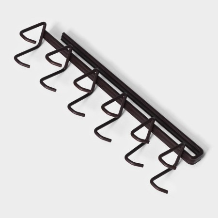 Holder for mugs suspended for 12 objects of the share, 27 × 5 × 7.5 cm, brown color-2