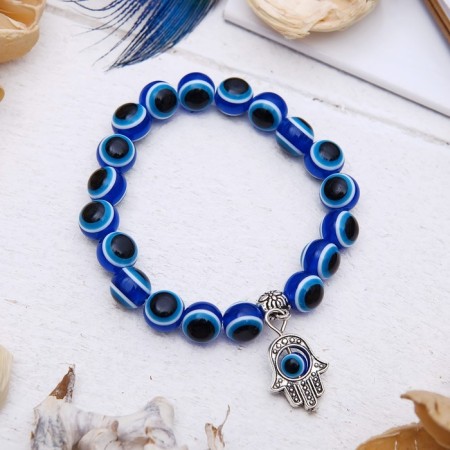 Bracelet-cooker "Glazik" hand, color blue, d = 7.5 cm-2