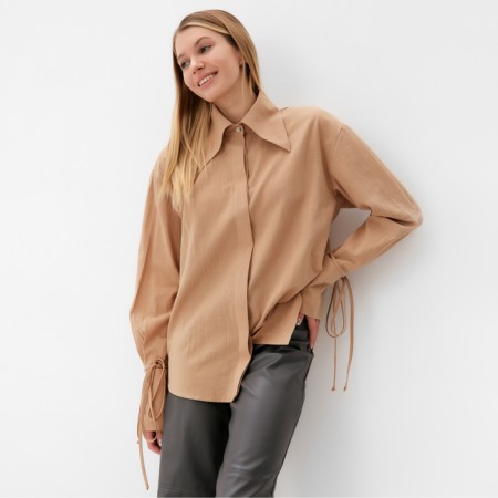 Women's shirt minku: casual collection beige color, pr 44-2