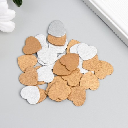 Decor for creativity wood "heart" set of 30 pcs 1.7x1.7 cm