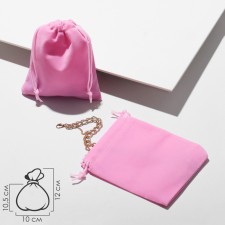 Velvet bag, 10 × 12 cm, pink color