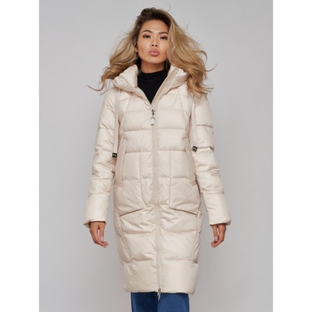 Coat insulated winter female, size 48, color light-beige-10