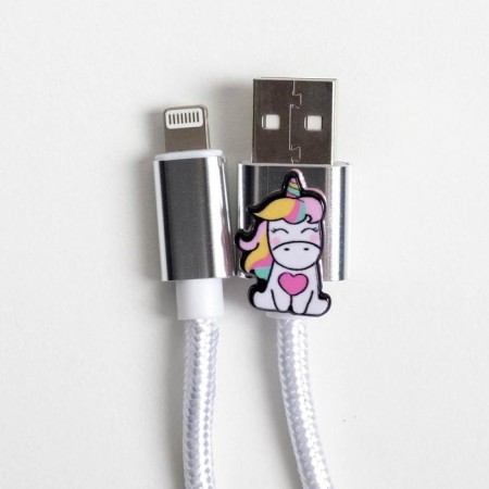 Set of USB cable - Lightning and plug "Unicorn", 1 m-2