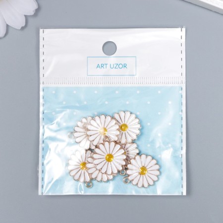 Decor for creativity Metal, enamel "Chamomile Lush" 2x1.8 cm-3