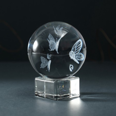 Souvenir glass ball "Butterflies" d = 6 cm-1