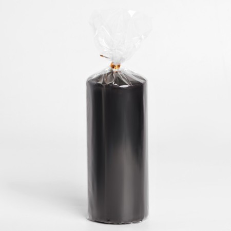 Candle-cylinder, 6x14 cm, 350 g, 19 hours, black-2