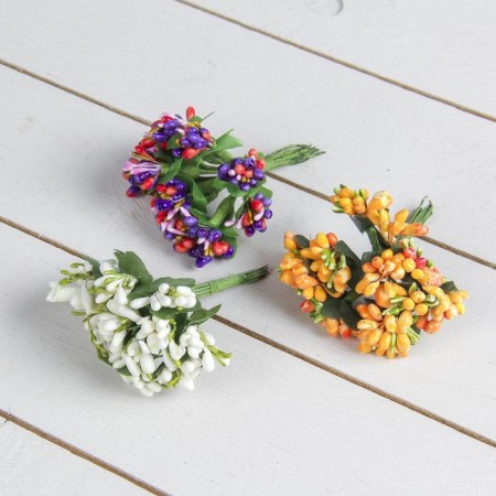 Decor for creativity "droplets" (1 set = 1 bouquet) in a bouquet of 12 colors mix 12x1.5 cm-3