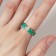 Ring "Transparent" frogs, green color, 17 size