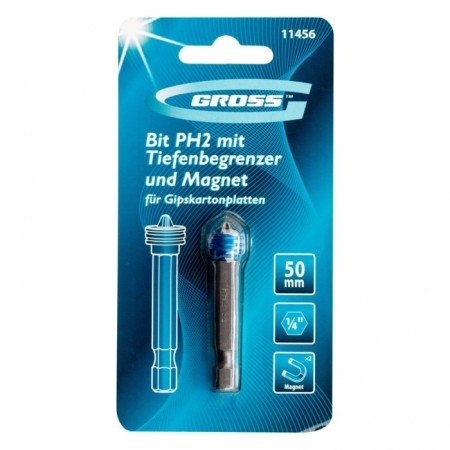 Bit Gross 11456, magnetized, S2 steel, with a limiter, PH2 x 50 mm-4