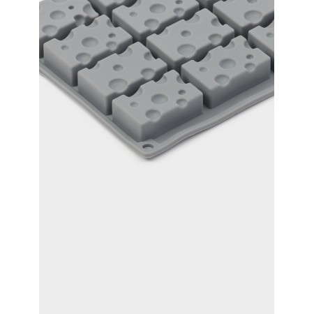 Form for baking and mousse desserts Konfinetta "Cheese", silicone, 20 cells (5 × 3cm), 30 × 17.5 × 1.9 cm, gray-3