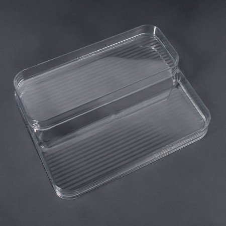 Organizer for storage, 2 sections, 26.5 × 20.5 × 6.6 cm, the color is transparent-1